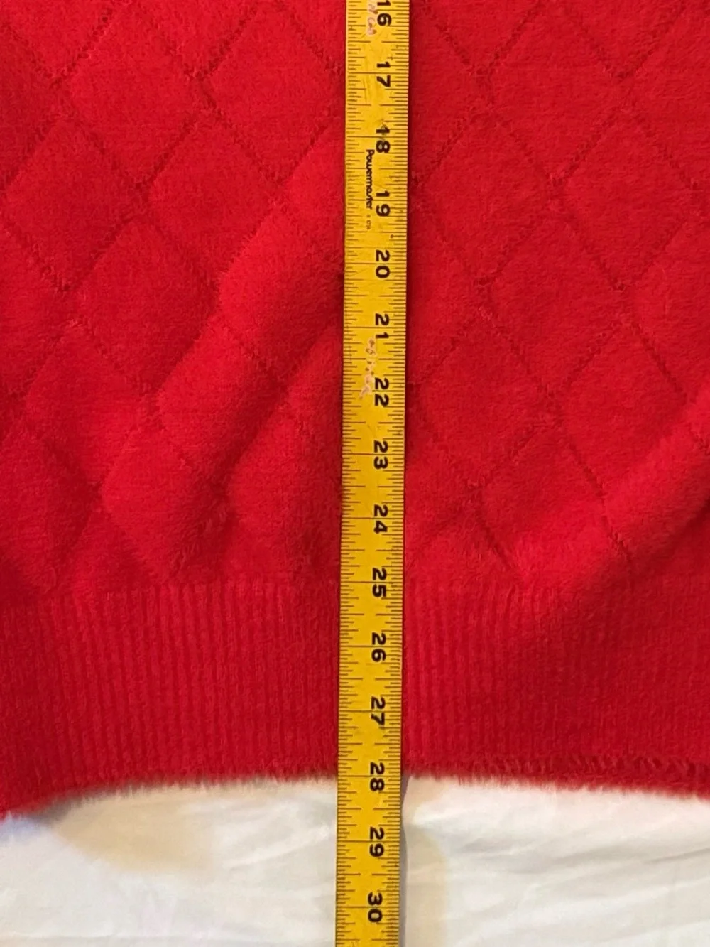 George V Paris Red Crewneck Fuzzy Sweater with Black Logo Men’s XL (MM24)